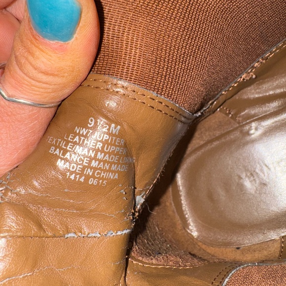 Brown Suede Ankle Boots with Elastic Panels - Picture 6 of 7